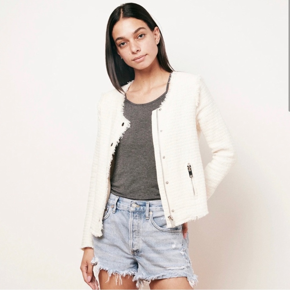 One/Third Cream Tweed Jacket Sz S